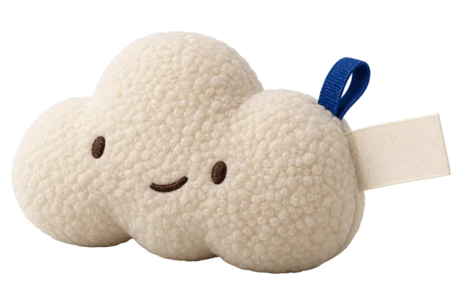 Cloud plush with a flat label